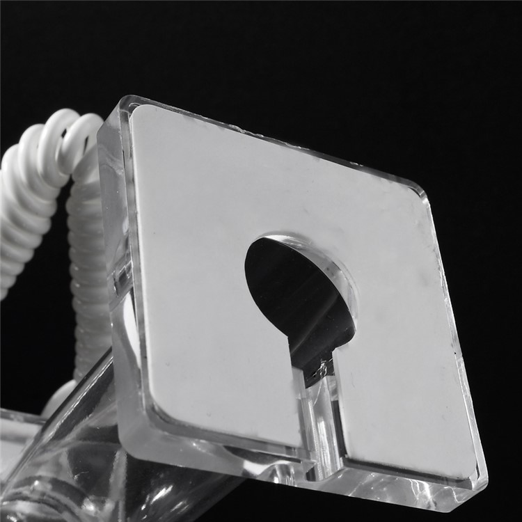 Anti-theft Security Mobile Phone Display Stand Holder with 70cm Spring Wire - Transparent-4