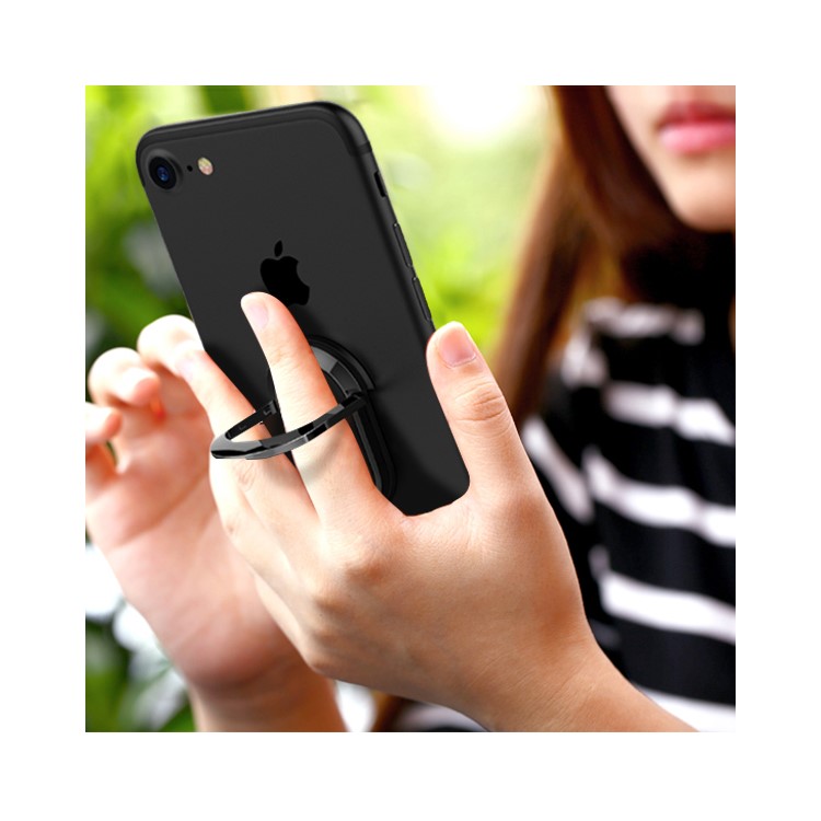 Magnetic Bracket Rotary Finger Grip Ring Desktop Stand for iPhone 7, Samsung Note 8 - Black-11