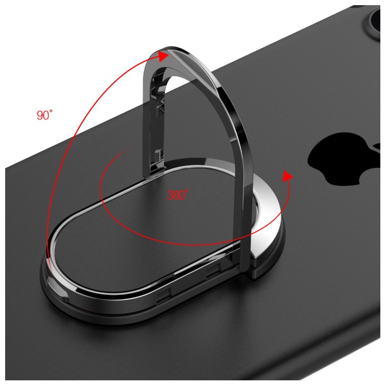 Magnetic Bracket Rotary Finger Grip Ring Desktop Stand for iPhone 7, Samsung Note 8 - Black-16