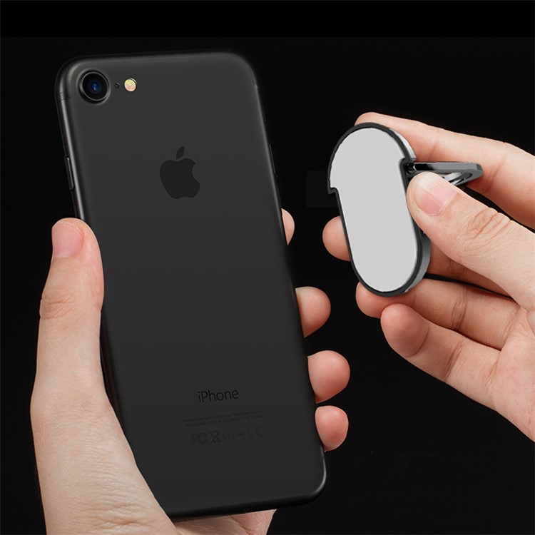 Magnetic Bracket Rotary Finger Grip Ring Desktop Stand for iPhone 7, Samsung Note 8 - Black-17