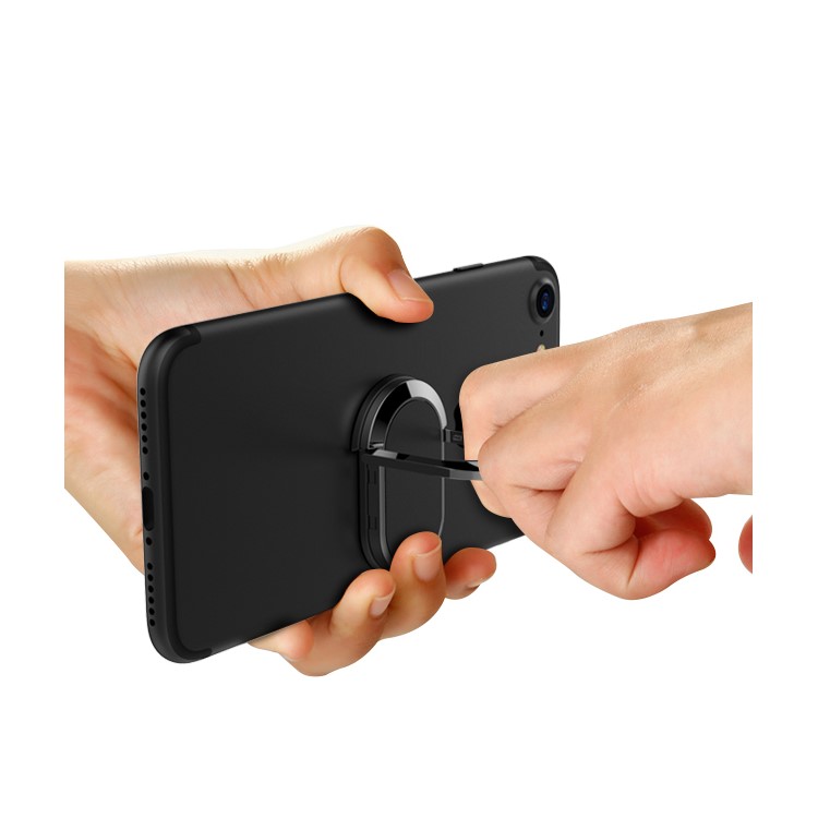 Magnetic Bracket Rotary Finger Grip Ring Desktop Stand for iPhone 7, Samsung Note 8 - Black-18