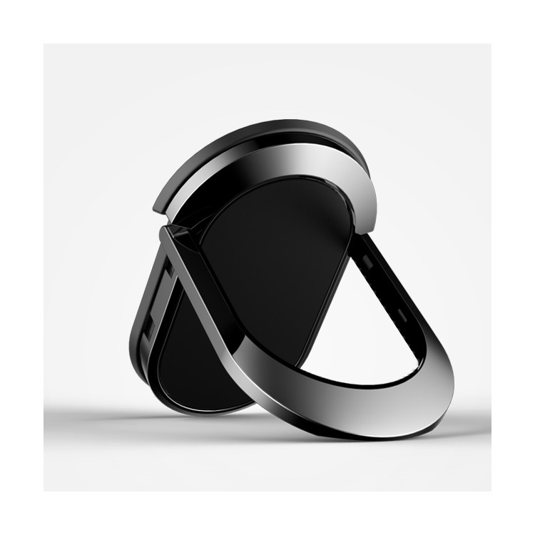 Magnetic Bracket Rotary Finger Grip Ring Desktop Stand for iPhone 7, Samsung Note 8 - Black-3