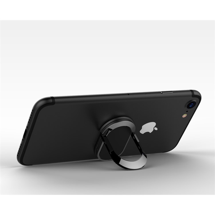 Magnetic Bracket Rotary Finger Grip Ring Desktop Stand for iPhone 7, Samsung Note 8 - Black-4