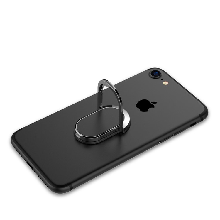 Magnetic Bracket Rotary Finger Grip Ring Desktop Stand for iPhone 7, Samsung Note 8 - Black-5