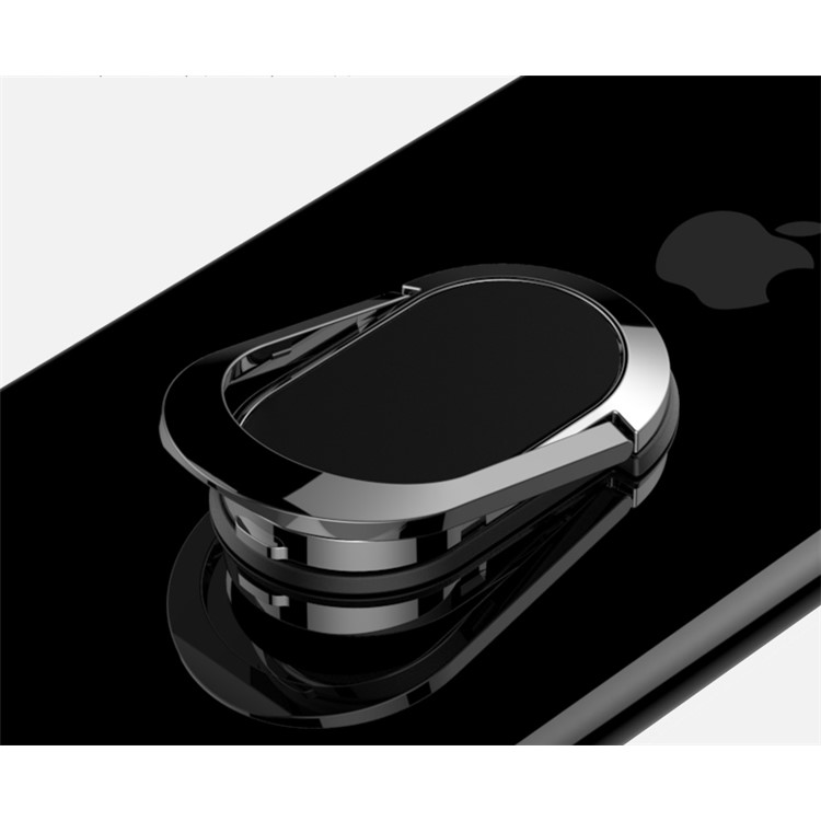 Magnetic Bracket Rotary Finger Grip Ring Desktop Stand for iPhone 7, Samsung Note 8 - Black-7