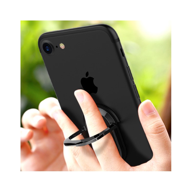 Magnetic Bracket Rotary Finger Grip Ring Desktop Stand for iPhone 7, Samsung Note 8 - Black-8