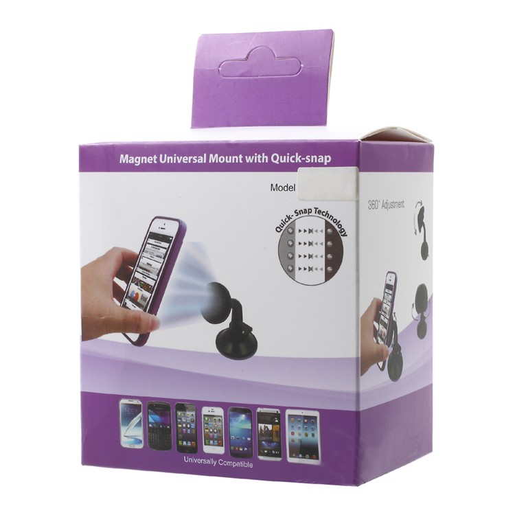 C18-A Suction Cup Car Dashboard Mount Rotating Phone Holder for iPhone Samsung - Black-10