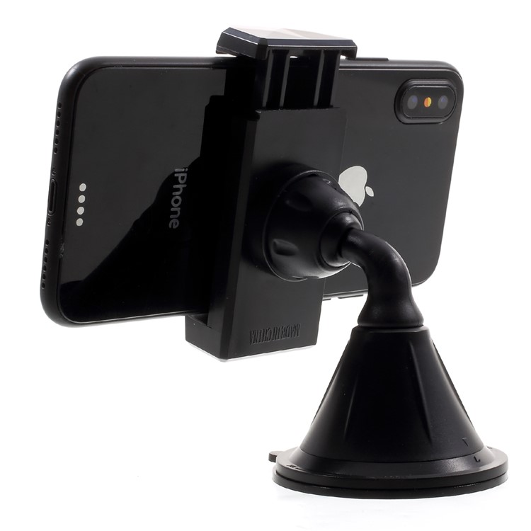 C18-A Suction Cup Car Dashboard Mount Rotating Phone Holder for iPhone Samsung - Black-4