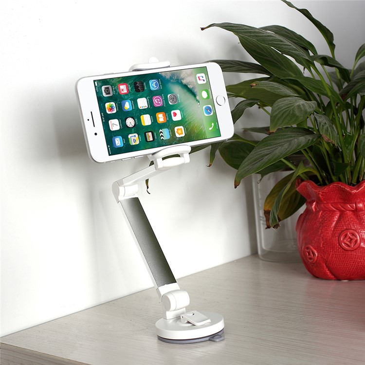 Suction Cup Folding Desktop Phone Holder Car Mount for iPhone 7, Clamp Width: 5.5-8.5cm - Black-11