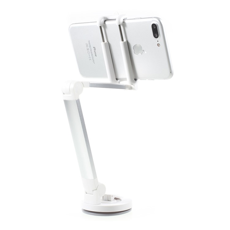 Foldable Suction Cup Car / Desktop Phone Holder Mount for iPhone 7, Clamp Width: 5.5-8.5cm - Silver Color-2
