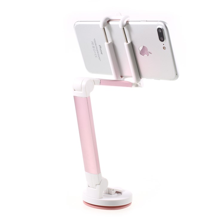 Suction Cup Folding Car / Table Stand Smartphone Bracket for iPhone 7, Clamp Width: 5.5-8.5cm - Rose Gold Color-2