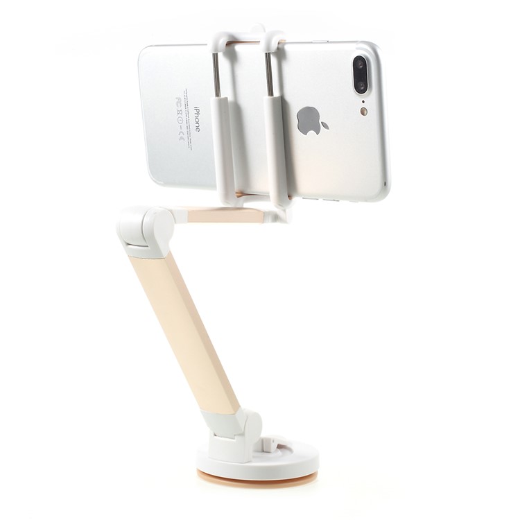 Foldable Suction Cup Car / Desktop Phone Bracket Stand for iPhone 7, Clamp Width: 5.5-8.5cm - Gold Color-2