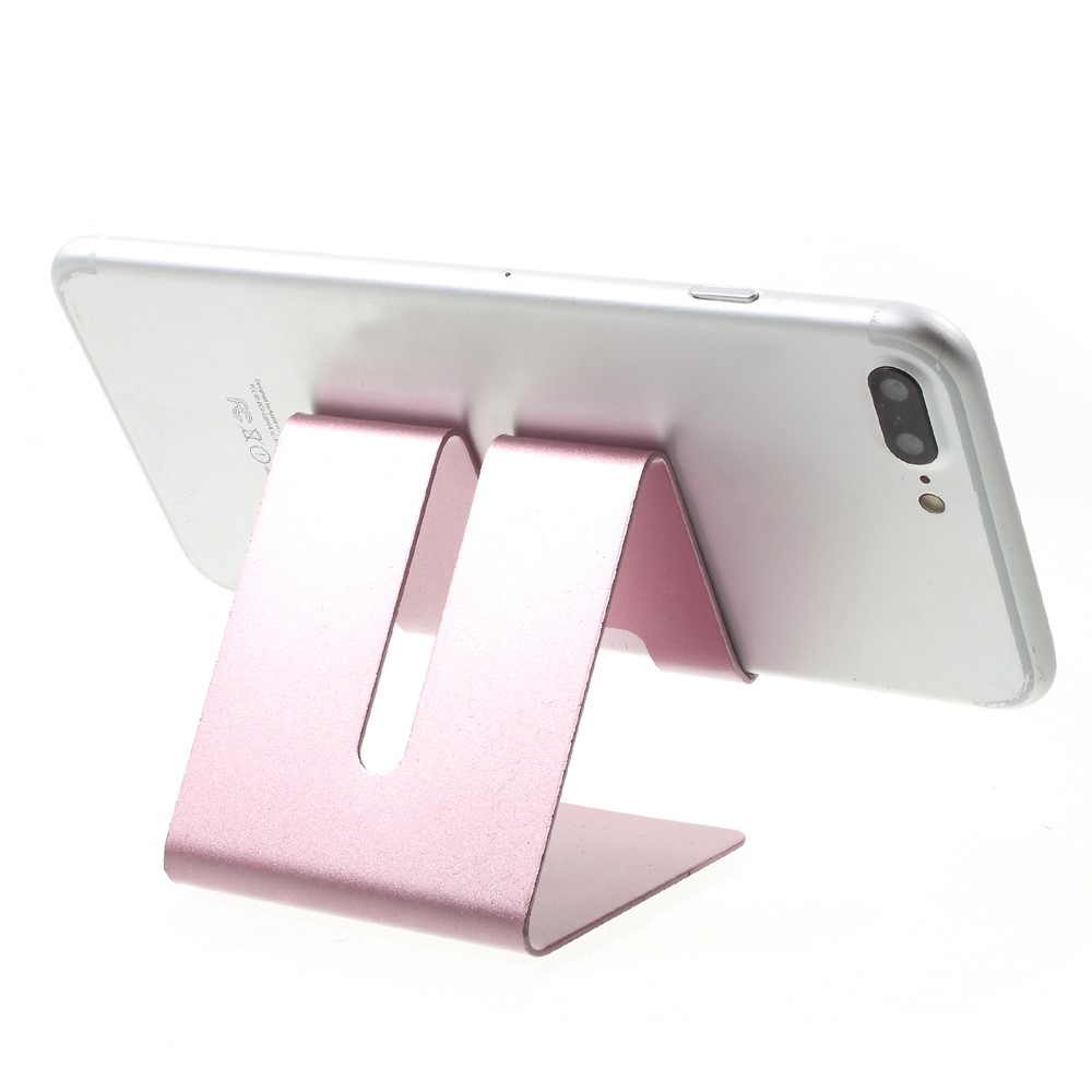 Universal Aluminum Alloy Stand Desktop Holder Mount for iPhone Samsung Huawei - Rose Gold Color-1