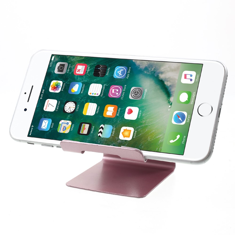 Universal Aluminum Alloy Stand Desktop Holder Mount for iPhone Samsung Huawei - Rose Gold Color-2