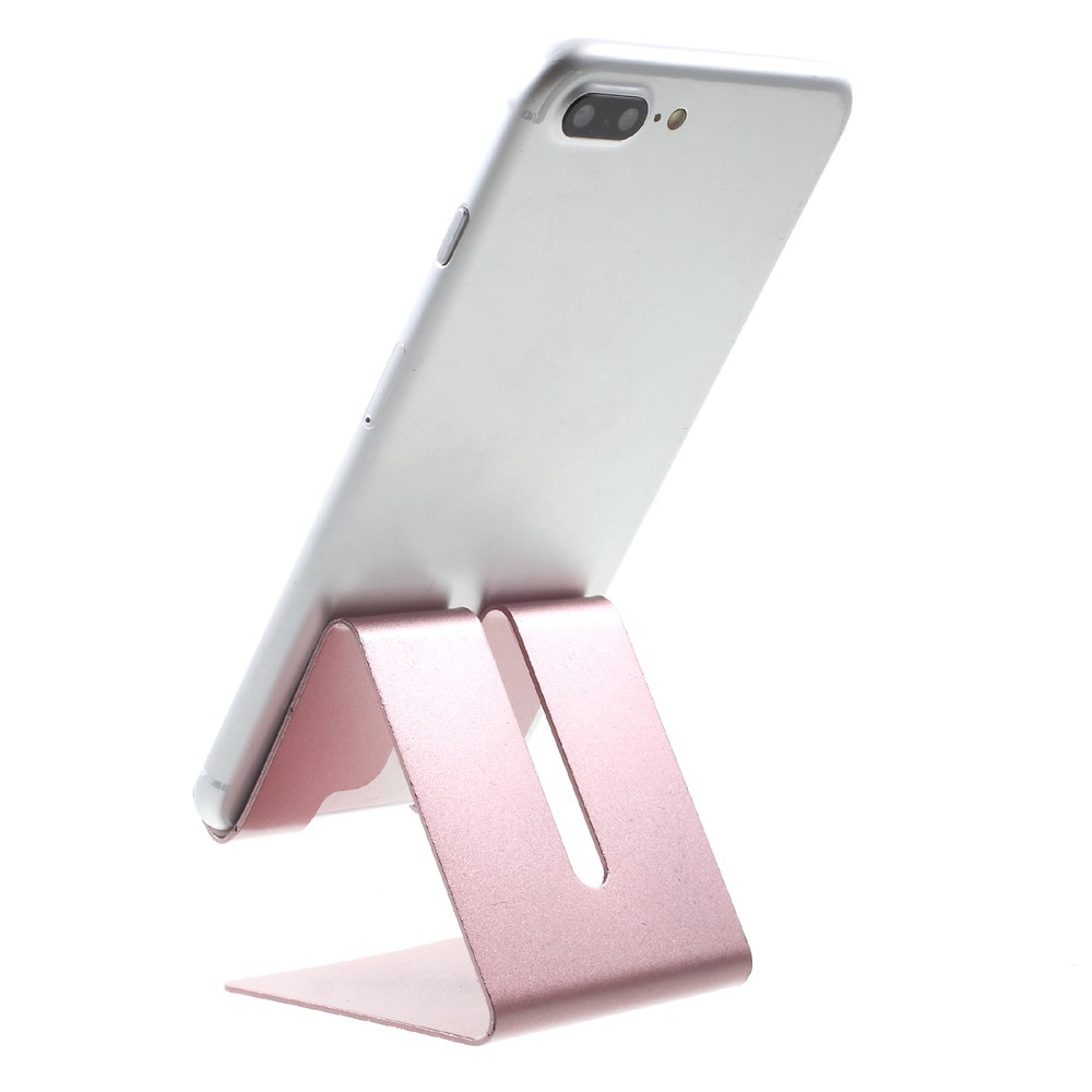 Universal Aluminum Alloy Stand Desktop Holder Mount for iPhone Samsung Huawei - Rose Gold Color-4