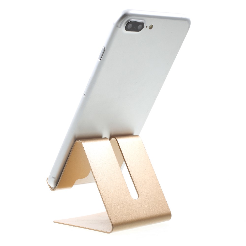 Universal Aluminum Alloy Desktop Bracket Stand for iPhone Samsung Huawei - Gold Color-4