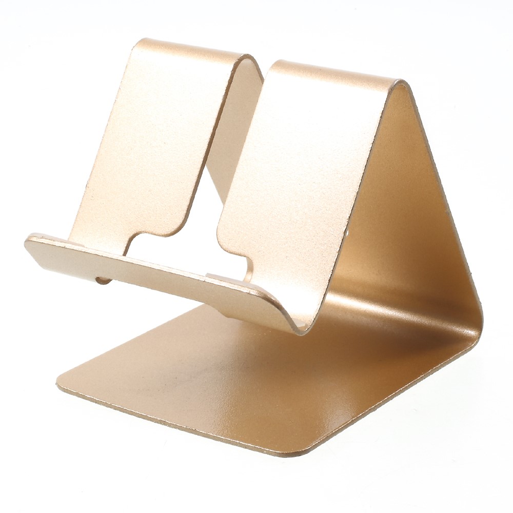 Universal Aluminum Alloy Desktop Bracket Stand for iPhone Samsung Huawei - Gold Color-5