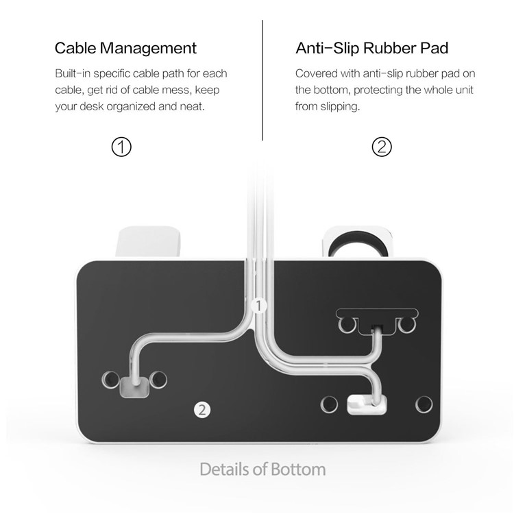 Aluminum 4 in 1 Apple Charging Stand for iPhone iPad iWatch AirPods - Silver-13