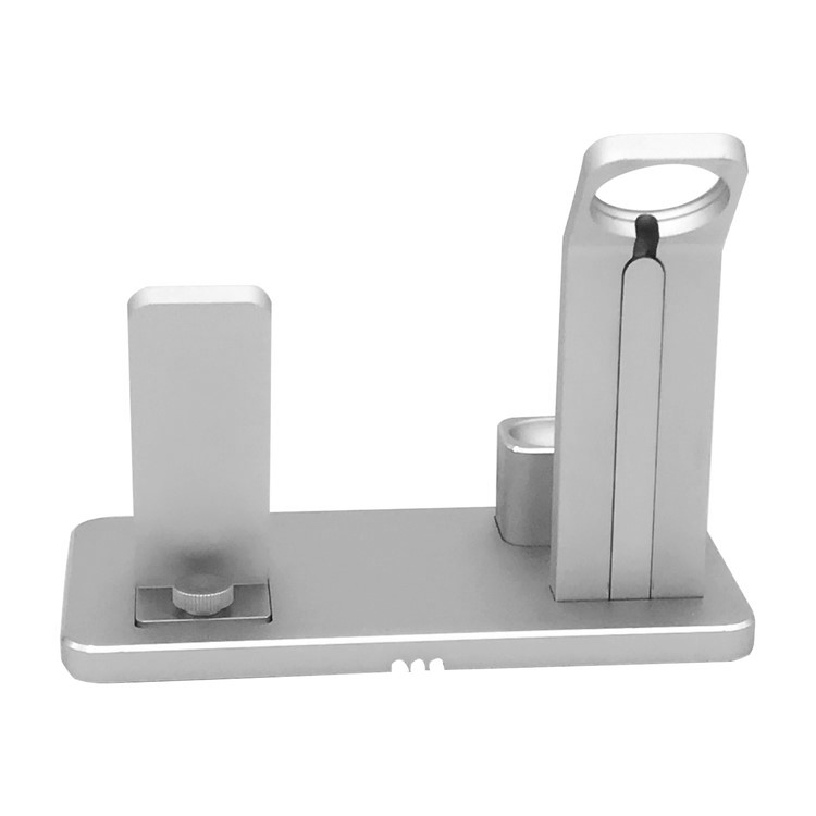 Aluminum 4 in 1 Apple Charging Stand for iPhone iPad iWatch AirPods - Silver-6