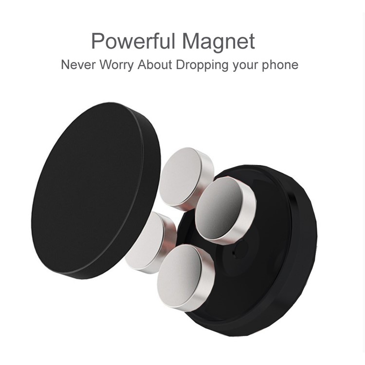 CS01 Universal Flat Stick-on Dashboard Magnetic Car Mount Holder for iPhone 8, Samsung Note 8 etc. - Black-1