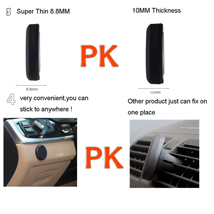 CS01 Universal Flat Stick-on Dashboard Magnetic Car Mount Holder for iPhone 8, Samsung Note 8 etc. - Black-10
