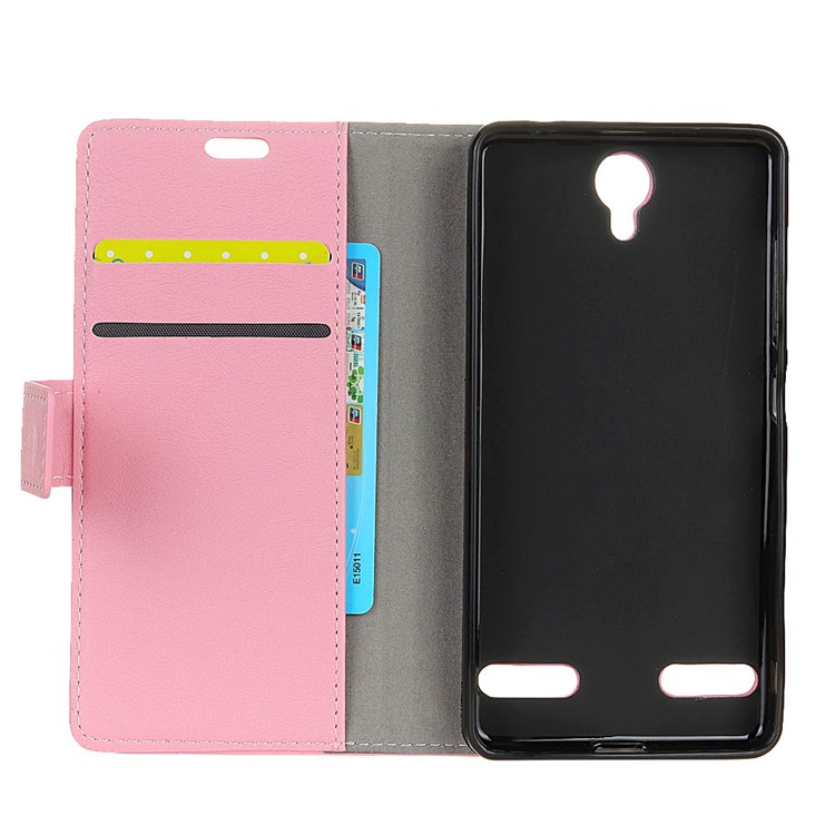 For ZTE Blade L7 Wallet Stand PU Leather Mobile Phone Cover - Pink-3