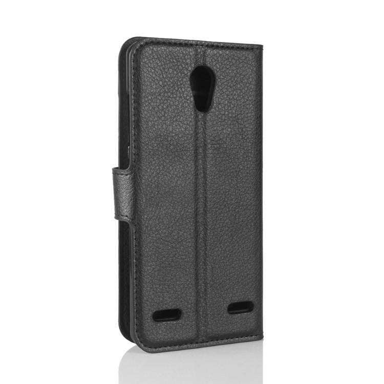 Litchi Texture PU Leather Wallet Stand Flip Case for ZTE Blade A521 - Black-6