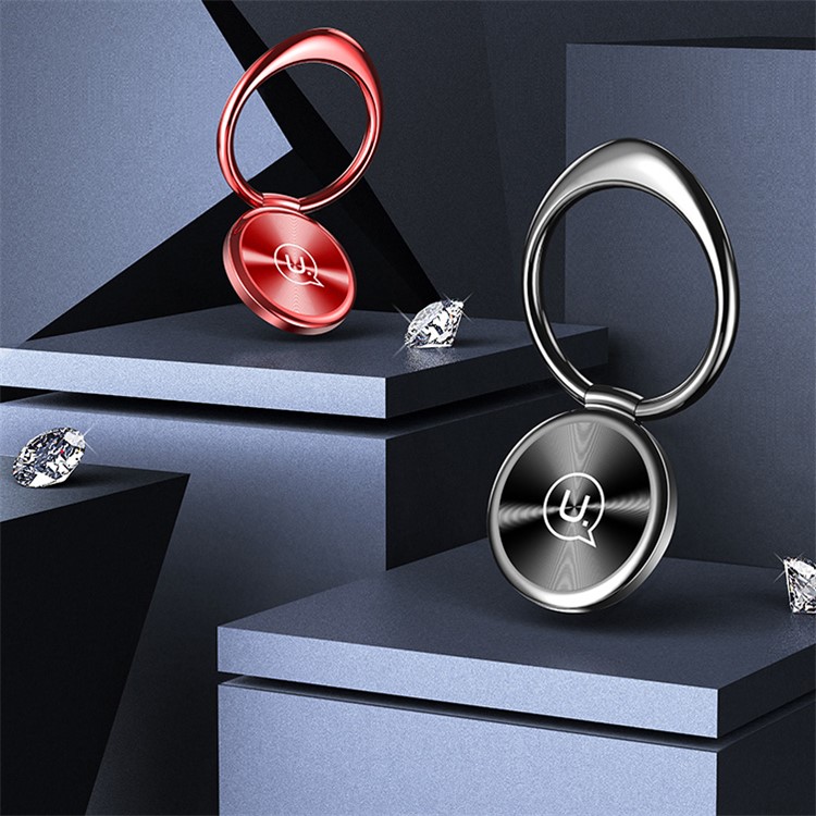 USAMS US-ZJ024 Free Rotary Universal Magnetic Finger Grip Ring Holder Phone Desktop Mount - Silver Color-2