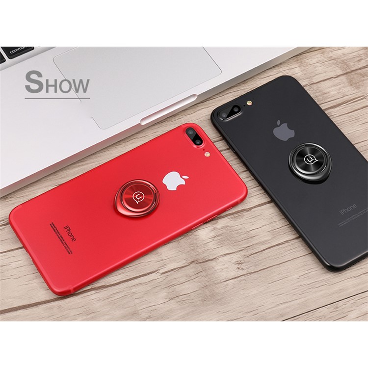 USAMS US-ZJ024 Electroplating Magnetic Finger Grip Ring Bracket Smartphone Holder Stand - Red-3
