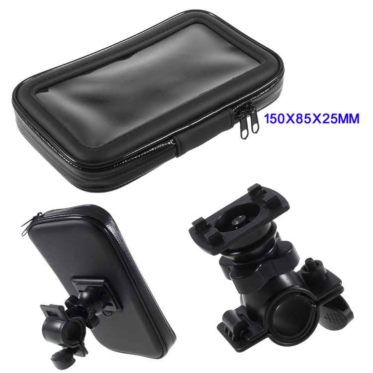 L Size Bicycle Handlebar Mount Daily Waterproof Case Holder for iPhone X / 8 / 7 Etc, Inner size: 150x85x25mm - Mount Style A-1