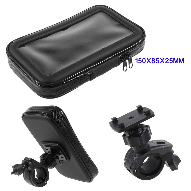 L Size Bicycle Handlebar Mount Holder Daily Waterproof Bag for iPhone X / 8 / 7 Etc, Inner size: 150x85x25mm - Mount Style B-1