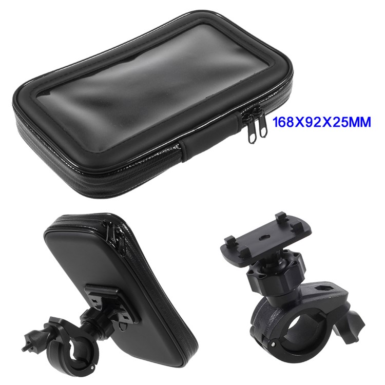 XL Size Bicycle Handlebar Mount Daily Waterproof Holder Case for iPhone 8 Plus / 7 Plus Etc, Inner size: 168x92x25mm - Mount Style B-1