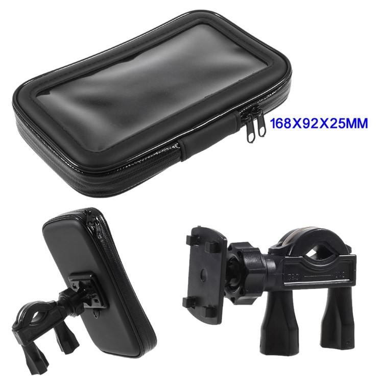 XL Size Bicycle Handlebar Mount Holder Daily Waterproof Cover for iPhone 8 Plus / 7 Plus Etc, Inner size: 168x92x25mm - Mount Style C-1