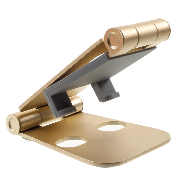 Foldable Desktop Tablet Stand Mobile Cell Phone Holder Cradle Mount - Gold Color-12