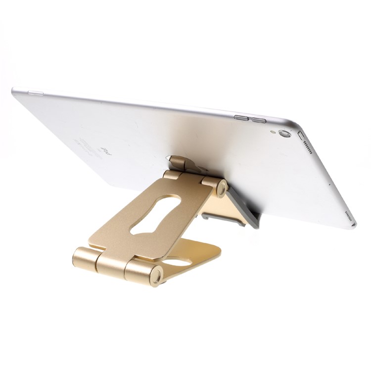 Foldable Desktop Tablet Stand Mobile Cell Phone Holder Cradle Mount - Gold Color-7
