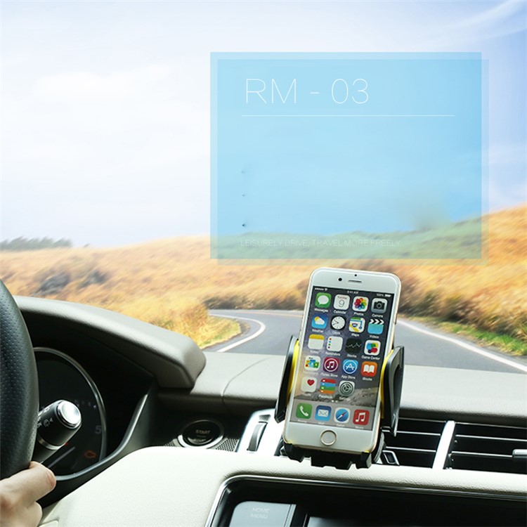 REMAX RM-03 Car Air Vent Mount Bracket for iPhone 6 Plus 6 / Galaxy S6, Width: 47-100mm - Grey-2