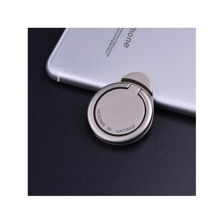 

OATSBASF Water Drop Shape Metal Ring Grip Holder Desktop Mount for iPhone Samsung - Grey