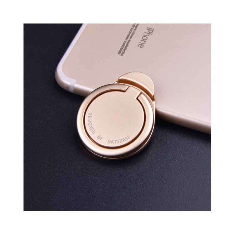 

OATSBASF Water Drop Shape Metal Ring Universal Phone Stand Holder for iPhone Samsung - Gold Color