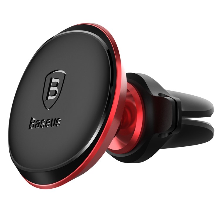 BASEUS Universal Car Air Outlet 360 Degree Rotary Bracket with Cable Clip for iPhone Samsung - Red