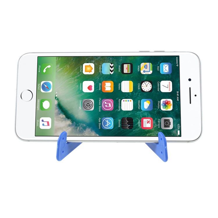 Universal Folding V Shape Mobile Phone Stand Desktop Mount for iPhone Samsung Sony Huawei Etc - Blue-3