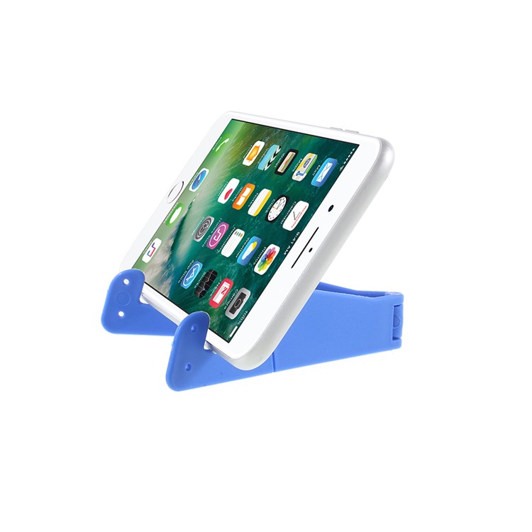 Universal Folding V Shape Mobile Phone Stand Desktop Mount for iPhone Samsung Sony Huawei Etc - Blue-4