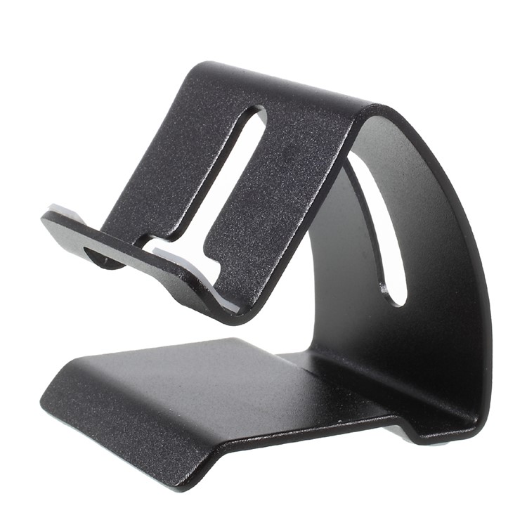 Universal Aluminum Alloy Desktop Mount Phone Bracket for iPhone Samsung Huawei - Black-2