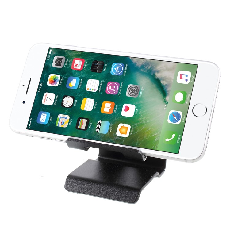 Universal Aluminum Alloy Desktop Mount Phone Bracket for iPhone Samsung Huawei - Black-5