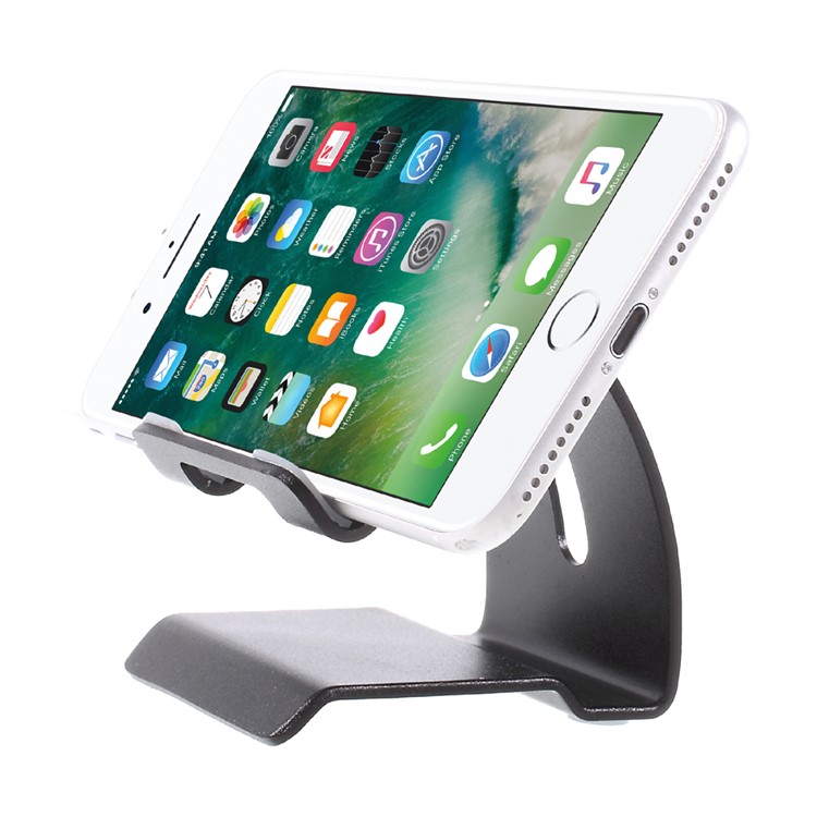 Universal Aluminum Alloy Desktop Mount Phone Bracket for iPhone Samsung Huawei - Black-6