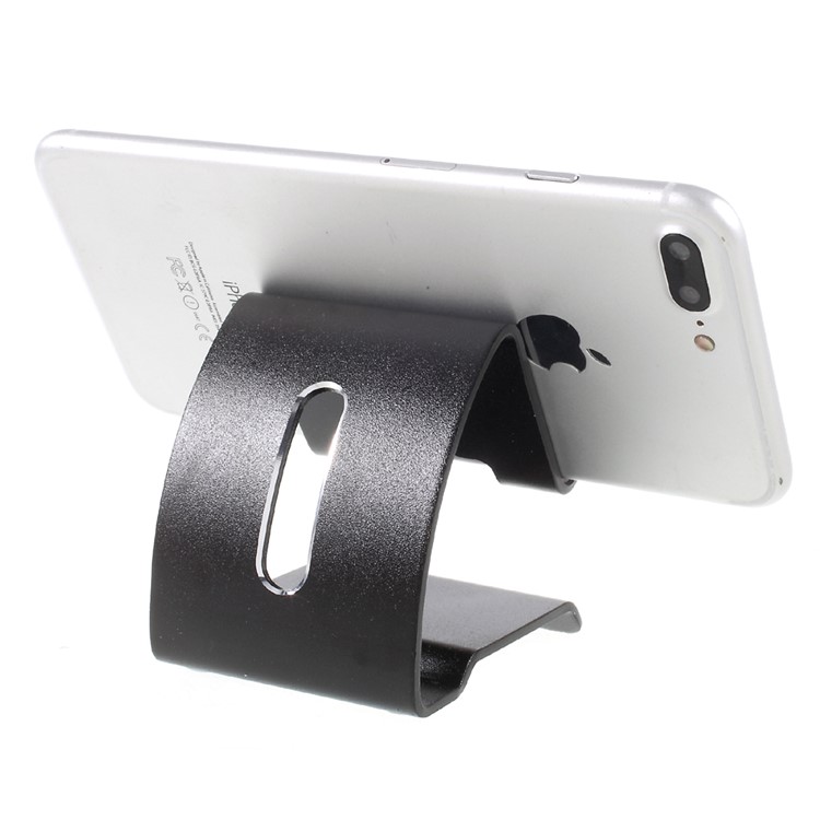 Universal Aluminum Alloy Desktop Mount Phone Bracket for iPhone Samsung Huawei - Black-7