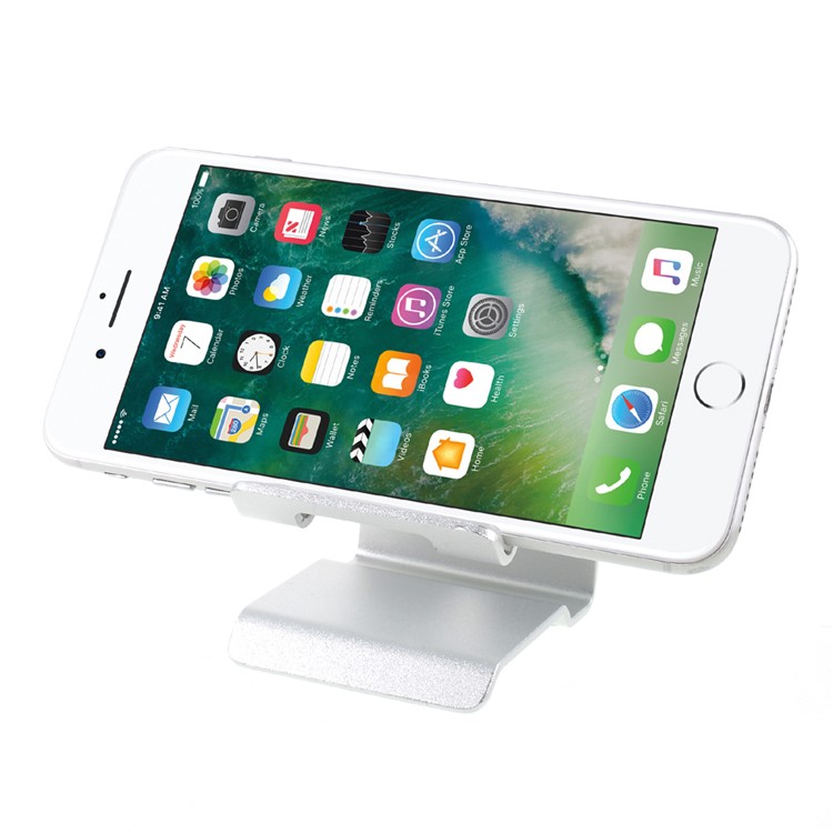 Universal Aluminum Alloy Mobile Phone Desktop Mount for iPhone Samsung Huawei - Silver Color-4