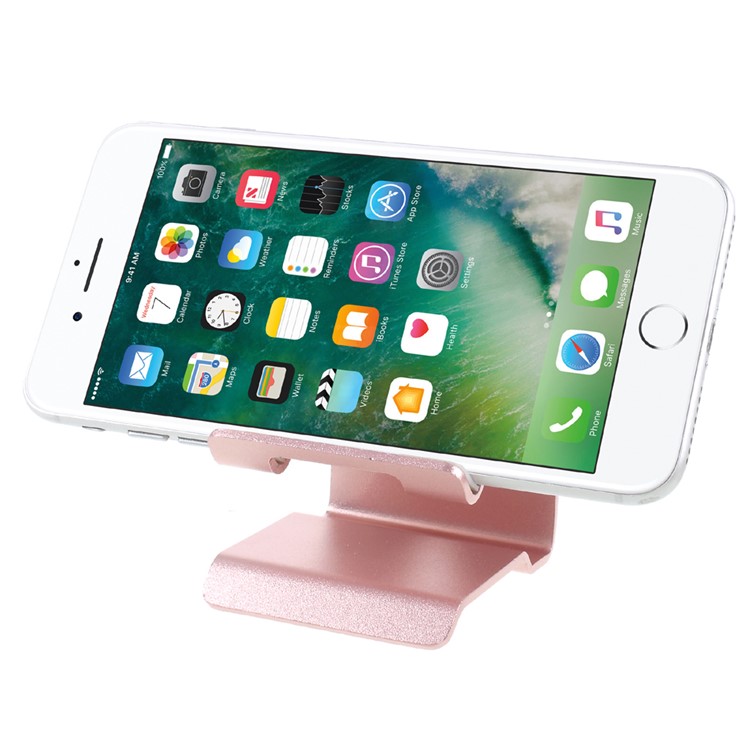 Universal Aluminum Alloy Mobile Phone Bracket Desktop Stand for iPhone Samsung Huawei - Rose Gold Color-4