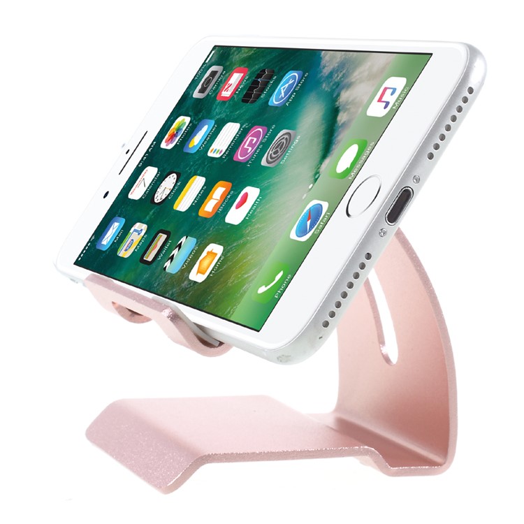 Universal Aluminum Alloy Mobile Phone Bracket Desktop Stand for iPhone Samsung Huawei - Rose Gold Color-5