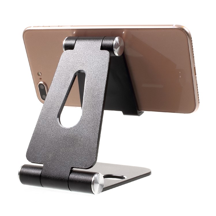 Foldable Aluminium Alloy Desktop Holder Stand for iPhone X, iPad 9.7 (2017) etc. - Black-10