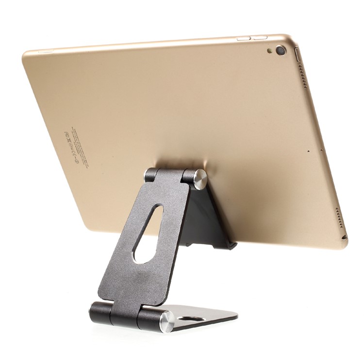 Foldable Aluminium Alloy Desktop Holder Stand for iPhone X, iPad 9.7 (2017) etc. - Black-4